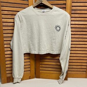 Garage Cream Long Sleeve Crop Top